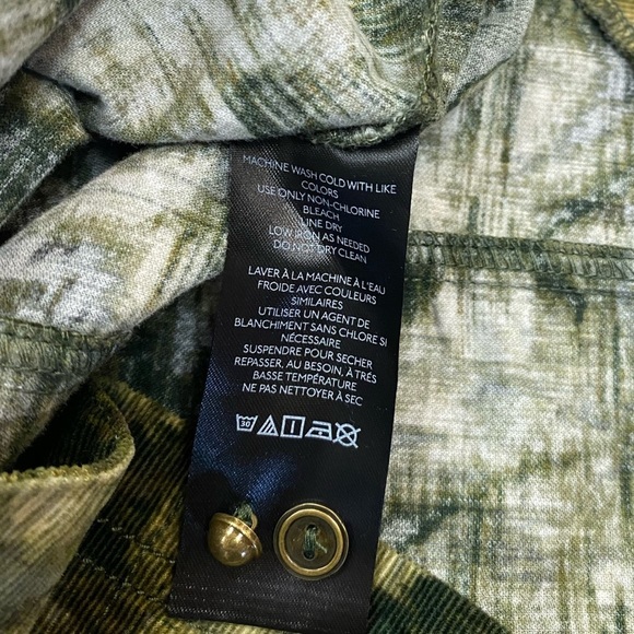 NWT Anthropologie Pilcro Ruched Corduroy Shirt Dress in Green Size 4 Small - Picture 12 of 14